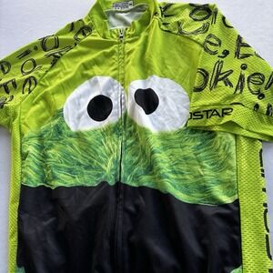 Weimostar Green Monster Cookie Cycling Jersey Funny Bike Shirt Parody Read Size